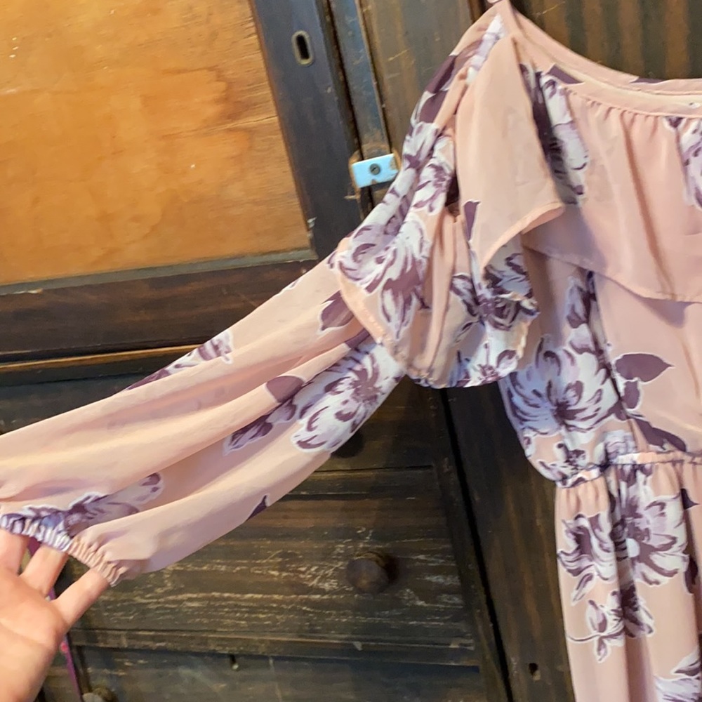 Pink and purple floral long dress - Picture 2 of 3